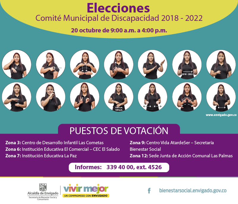Envigado elegirá el Comité Municipal de Discapacidad para el periodo 2018-2022